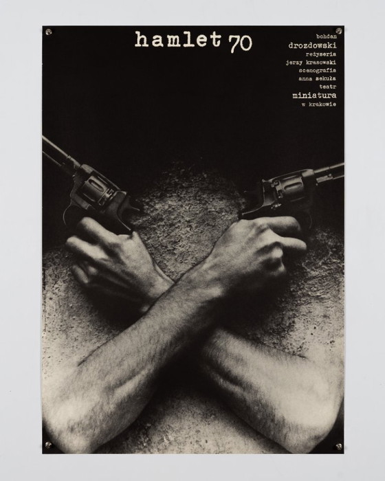 Hamlet 70 – 1978 – Cartel de teatro original de época de M. Görowski – Escuela de carteles polaca – 84x58 cm (photo 3 of 8)