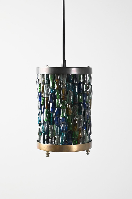 Image 1 of Lampada a sospensione vintage colorata