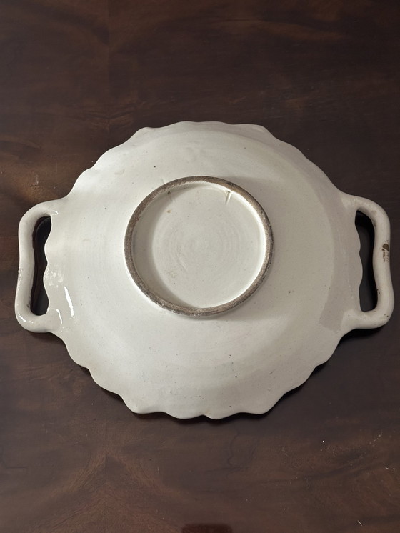 Image 1 of Plat décor peint et ciselé en faïence de Devres