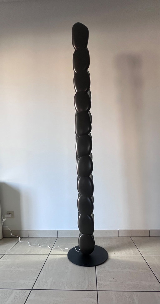 Lampada da terra color canna di fucile – Roche Bobois, vloerlampen, Wood