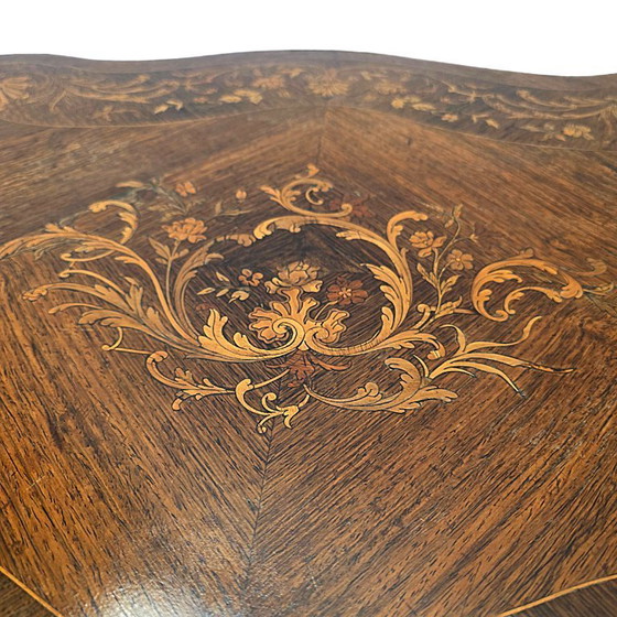 Image 1 of Antigua mesa francesa estilo Luis XV con cajón, finales del siglo XIX