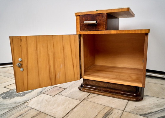 Image 1 of Set aus zwei Art-Déco-Nachttischen von Jindřich Halabala, Tschechoslowakei der 1940er Jahre