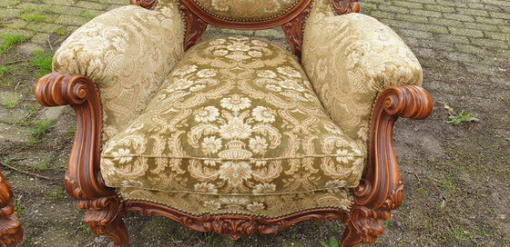 Image 1 of Italiaanse barok bank met fauteuils 