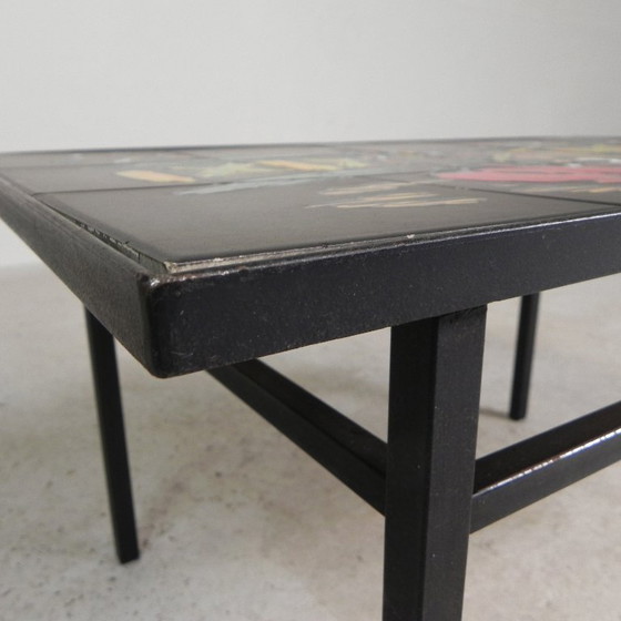 Image 1 of Tavolo vintage in piastrelle con immagine di corrida, anni '50