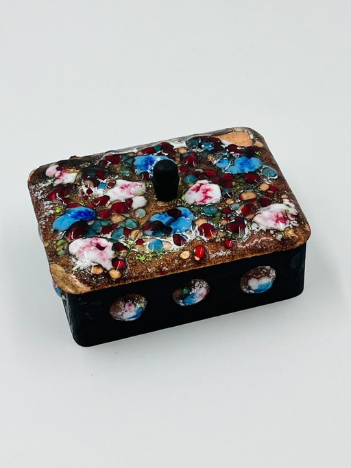 Caja de cobre esmaltada vintage Capo Esmaltes España 1970