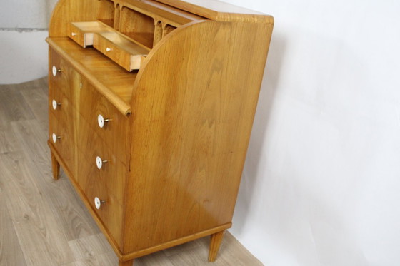 Image 1 of Teakholz-Rollenschreibtisch - Schweden, 1960er Jahre