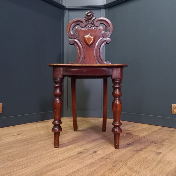 Image 1 of Antique English Hall Chair