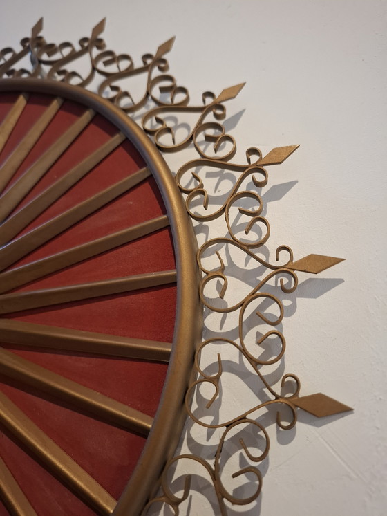 Image 1 of Rare miroir soleil chaty vallauris 42cm verre convexe 1960