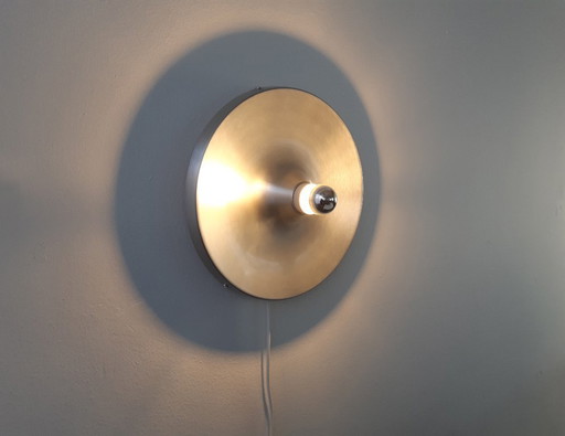 Lámpara de pared de aluminio de la era espacial, lámpara de disco, lámpara de techo de color cromo de la era espacial