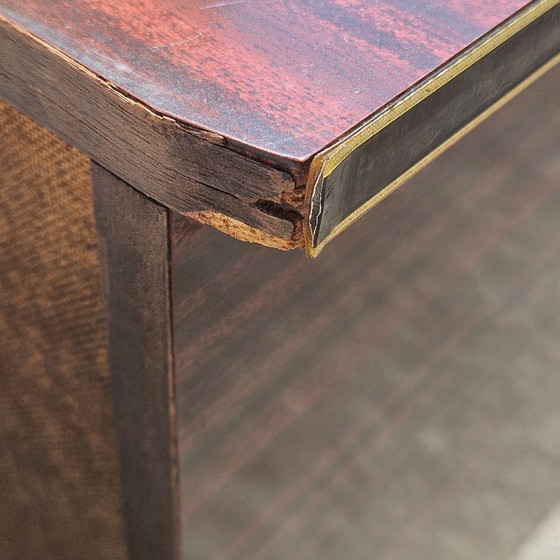 Image 1 of Mid-Century Formica Bar Trolley - Bar Cabinet - Mahogany Style - 60s