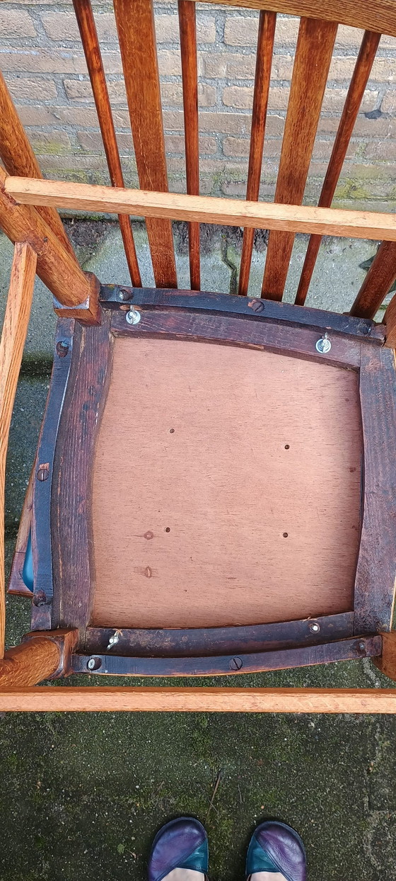 4 chaises de salle à manger anciennes en chêne anglais – Wood, Skai (photo 9 of 9)
