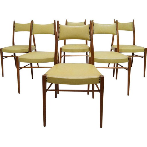 Set of 6 vintage Austrian dining chairs, 1950