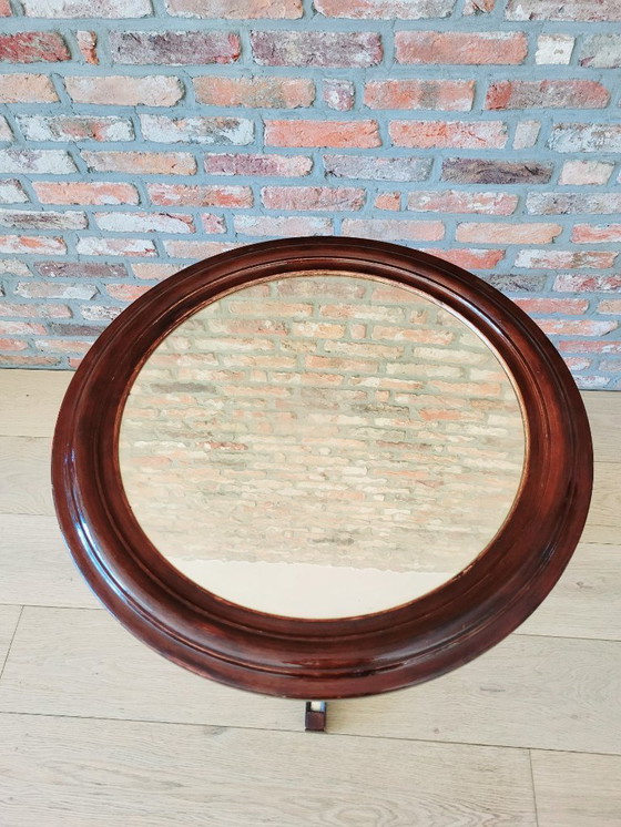 Image 1 of Mesa auxiliar con tapa de latón estilo Imperio/Hollywood Regency