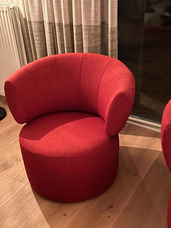 Image 1 of 2x Rolf Benz 684, tipo SE, tessuto rosso