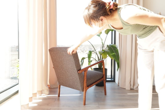 Image 1 of Vintage armchair chocolate granola mid century modern design 1960