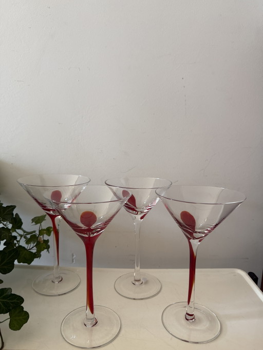 Swirline Red Cocktail glazen barware