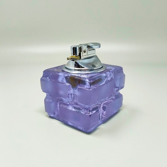 Image 1 of Splendido set da fumo viola degli anni '70 di Antonio Imperatore in vetro di Murano. Prodotto in Italia.