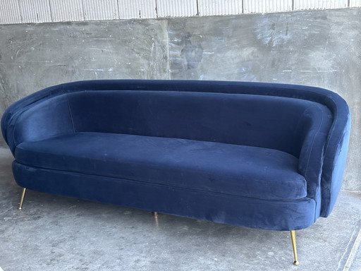 Eichholtz Sofa Orion — Savona Midnight Blue Velours – 3 5 zitsbanken, Textile, Velvet