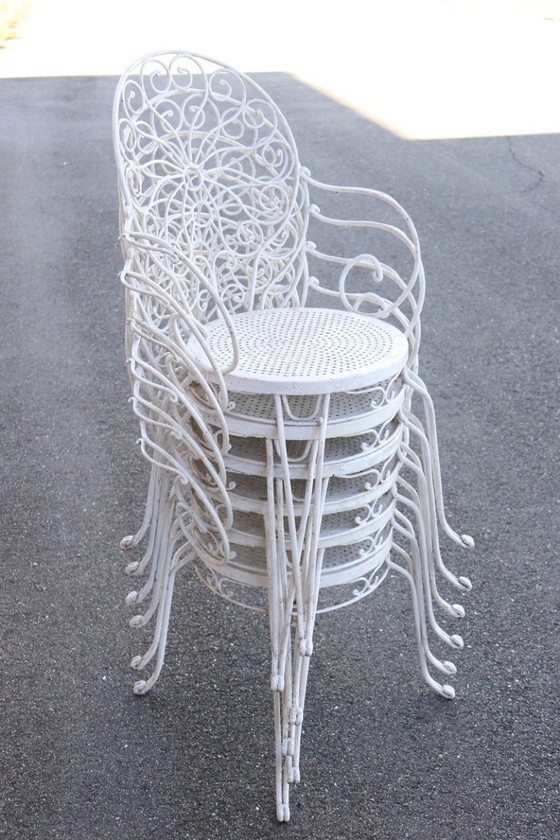 Image 1 of Tuinset met tafel en 6 fauteuils, Italië, jaren 70