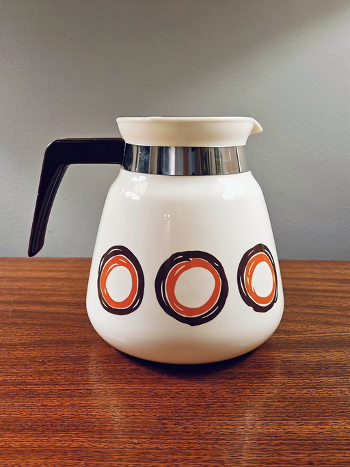 Vintage Mid-Century Porseleinen Schenkkan - Pop-Art Patroon - Made in Germany (Jaren '70)