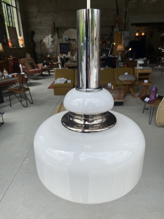 Image 1 of Mazzega DLG Ophanging Opaalglas en Onyx 1971