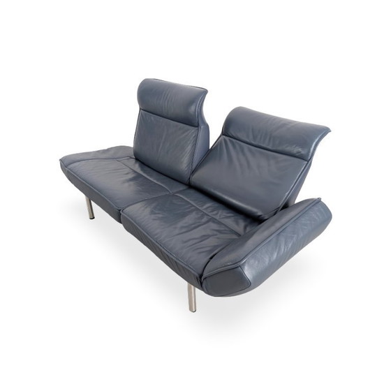 Image 1 of Divano Midcentury De Sede Ds 450 in pelle nero e blu