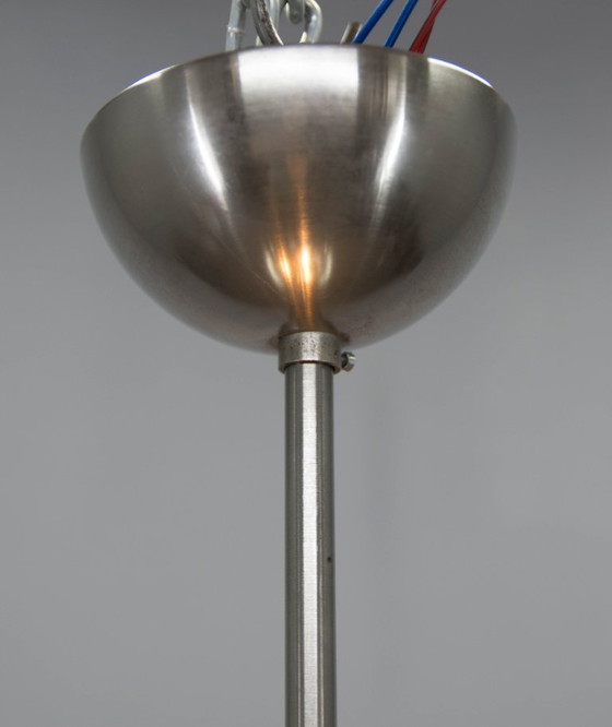Image 1 of Bauhaus Nickel Chandelier by Franta Anyz for IAS, 1920s