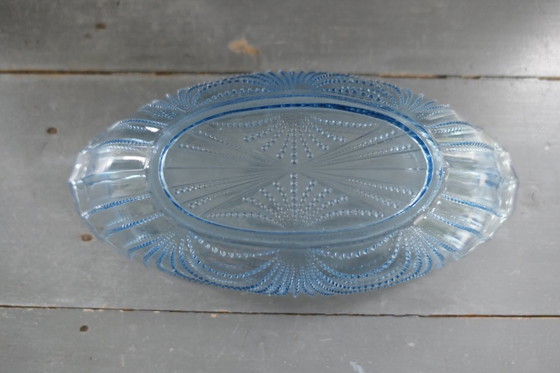 Image 1 of Art Deco cuencos de cristal azul Tchecoslovaquie