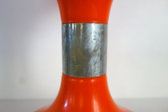 Image 1 of 2 orange diabolo stools from the 70s