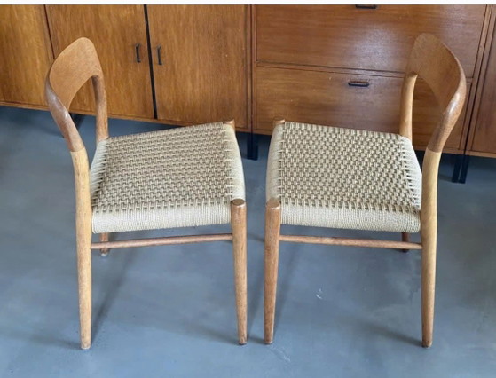 Image 1 of Ensemble de 2 chaises de salle à manger Niels Otto Moller / Møller modèle 75, années 1950