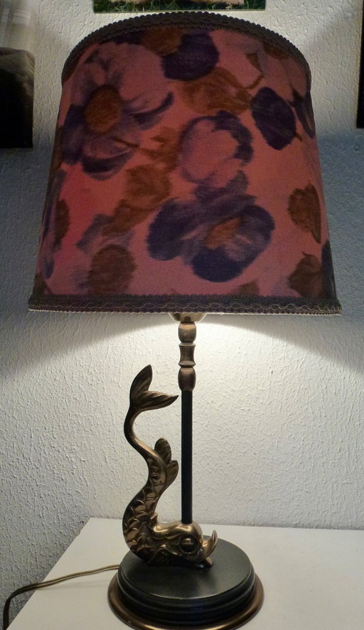 Table lamp with Koi Carp in brass