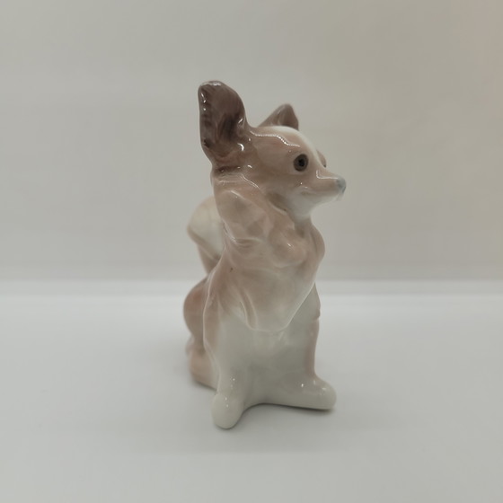 Image 1 of Beeldje ‘Papillon Dog’, geëmailleerd porselein, Lladró, 20e eeuw – Spanje