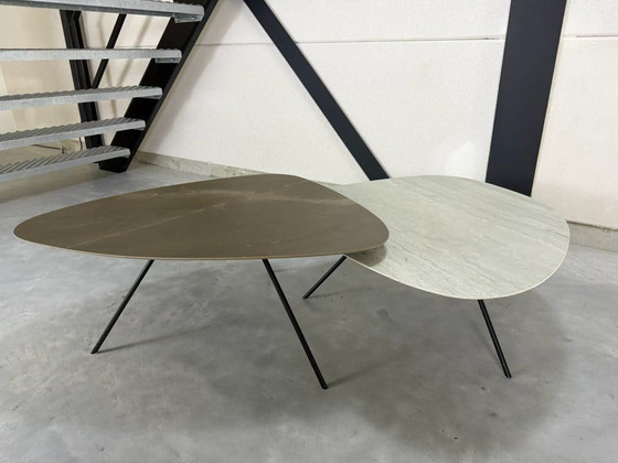 Tavolini da caffè Leolux Liliom - set di 2 - ottime condizioni – polished steel, Ceramica (photo 6 of 8)