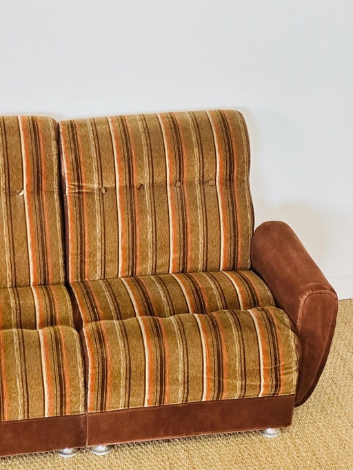 Vintage-Modulsofa aus Samt, 1970er Jahre, 5er-Set