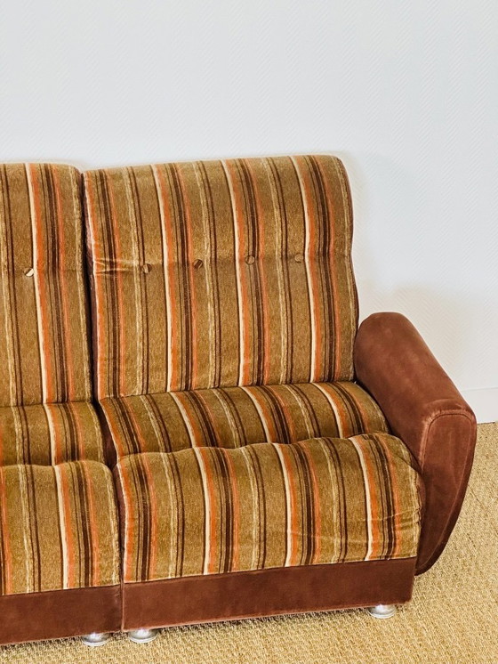 Image 1 of Vintage modulaire fluwelen bank, jaren 70, set van 5