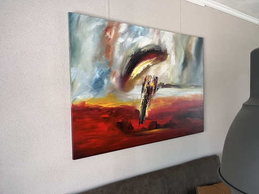 Beautiful large abstract painting by Gena Genadyj (140 x 100 cm)
