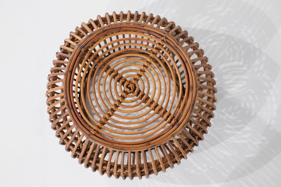 Image 1 of Sgabello vintage in rattan e vimini, Italia, anni '60.