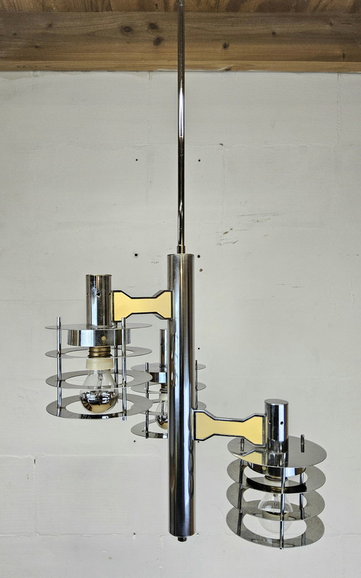 Vintage / Space age Itiliaanse kroonluchter Gaetano Sciolari / hanglamp /vintage design kroonluchter