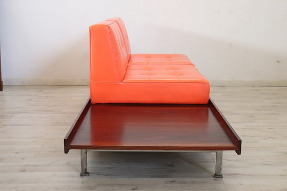 Image 1 of Sofás naranjas y blancos de Saporiti Italia, década de 1960, juego de 2