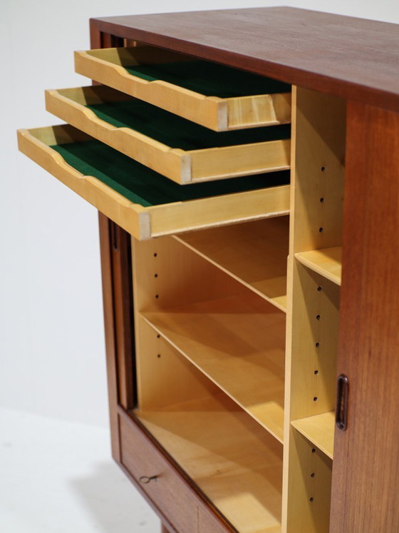 Credenza Arne Vodder 54 Tambour Sibast Teak Danese anni '60 – Credenze alte, Wood, Vintage (photo 8 of 12)