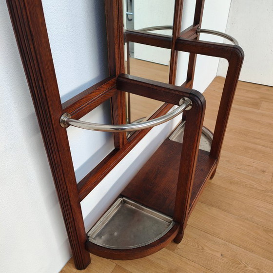 Image 1 of Antique Art Nouveau standing coat rack, hall furniture