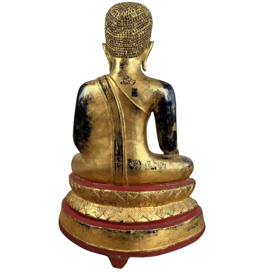 Estatua antigua de Buda birmano de bronce con cuenco de limosnas – 24,2 kg – Esculturas, Bronze (photo 5 of 10)
