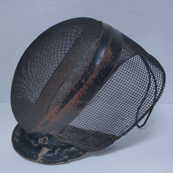 Image 1 of maschera da scherma in pelle e metallo dei primi del XX secolo