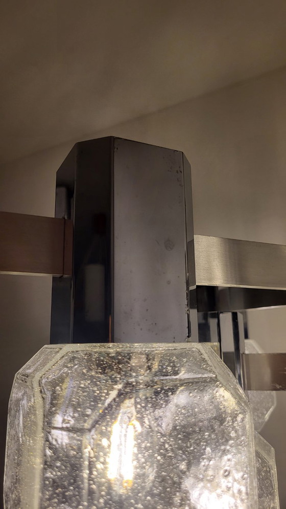 Gaetano Sciolari kroonluchter, 9 lampen, chroom, aluminium, mat glas, Space Age, Brutalisme – Chrome (photo 9 of 12)