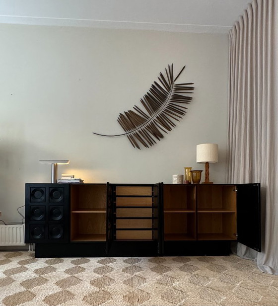 Image 1 of Brutalist Sideboard in black oak - Belgian