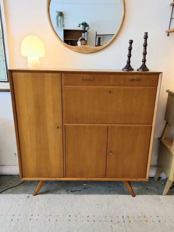 Image 1 of Credenza alta vintage in teak chiaro, anni '60