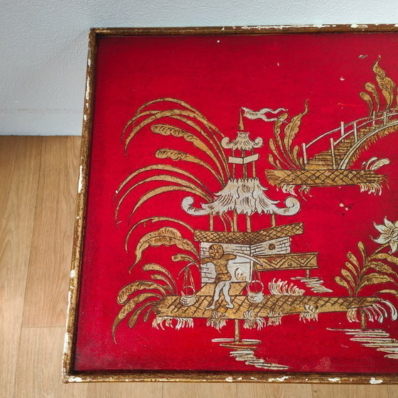 Image 1 of Vintage Chinoiserie Japandi Salontafel, Koffietafel Hout