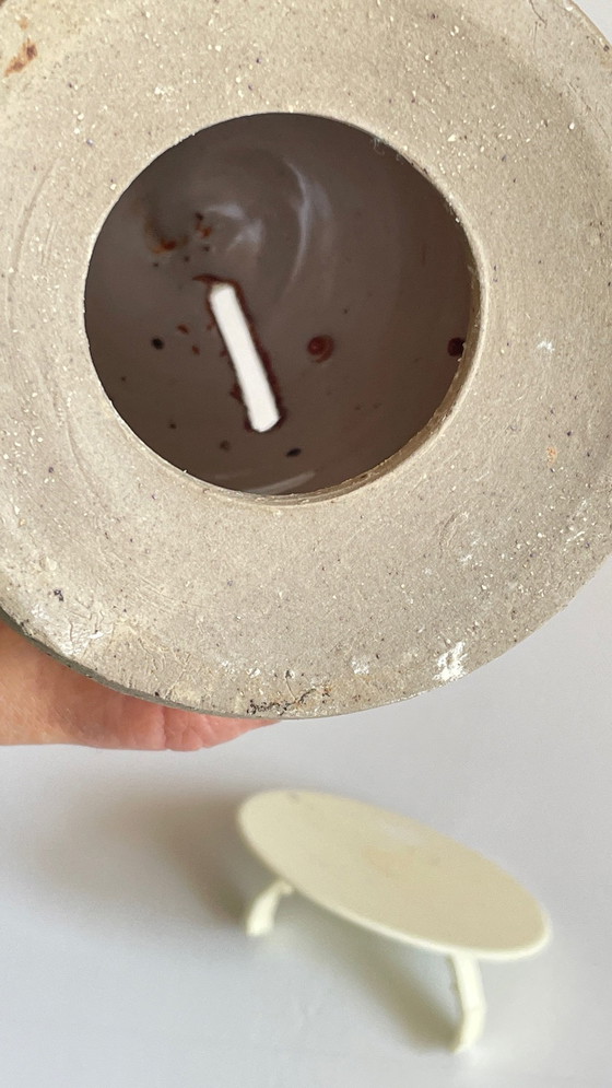 Image 1 of Tirelire Chouette en Grès Émaillé Vintage