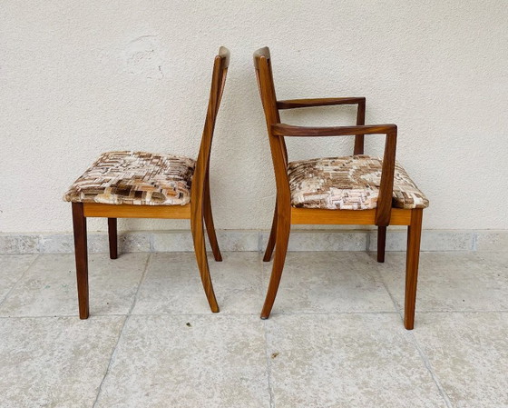 Image 1 of Paire de chaise et fauteuil vintage en teck et tissu, 1960