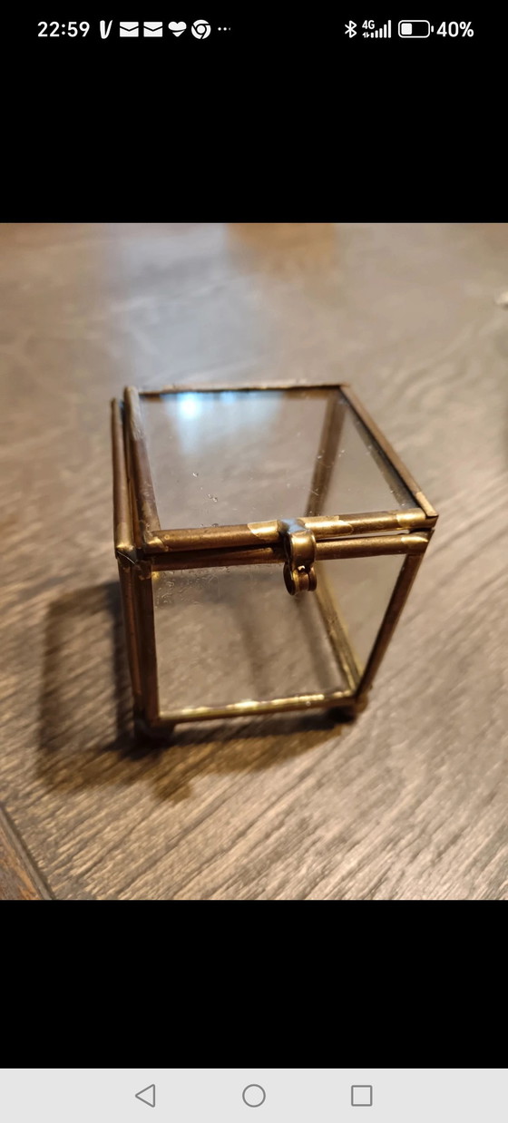 Image 1 of Messing- und Glasbox aus den 1970er Jahren